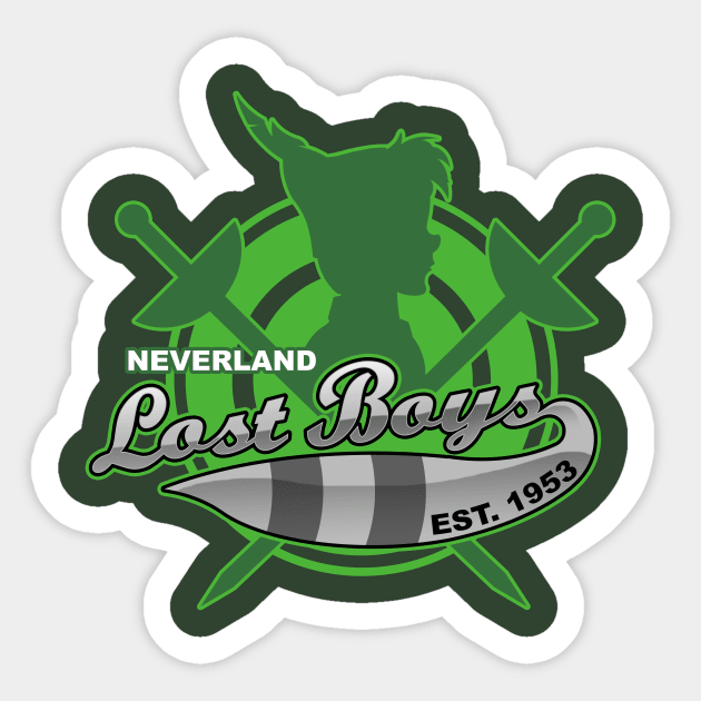 The Neverland Lost Boys Sticker by ClayGrahamArt